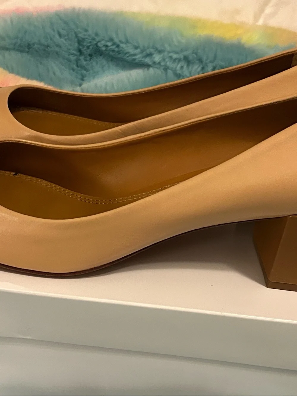Tory Burch Two-Tone Pink and Brown Leather Cap-Toe Ballet Flats